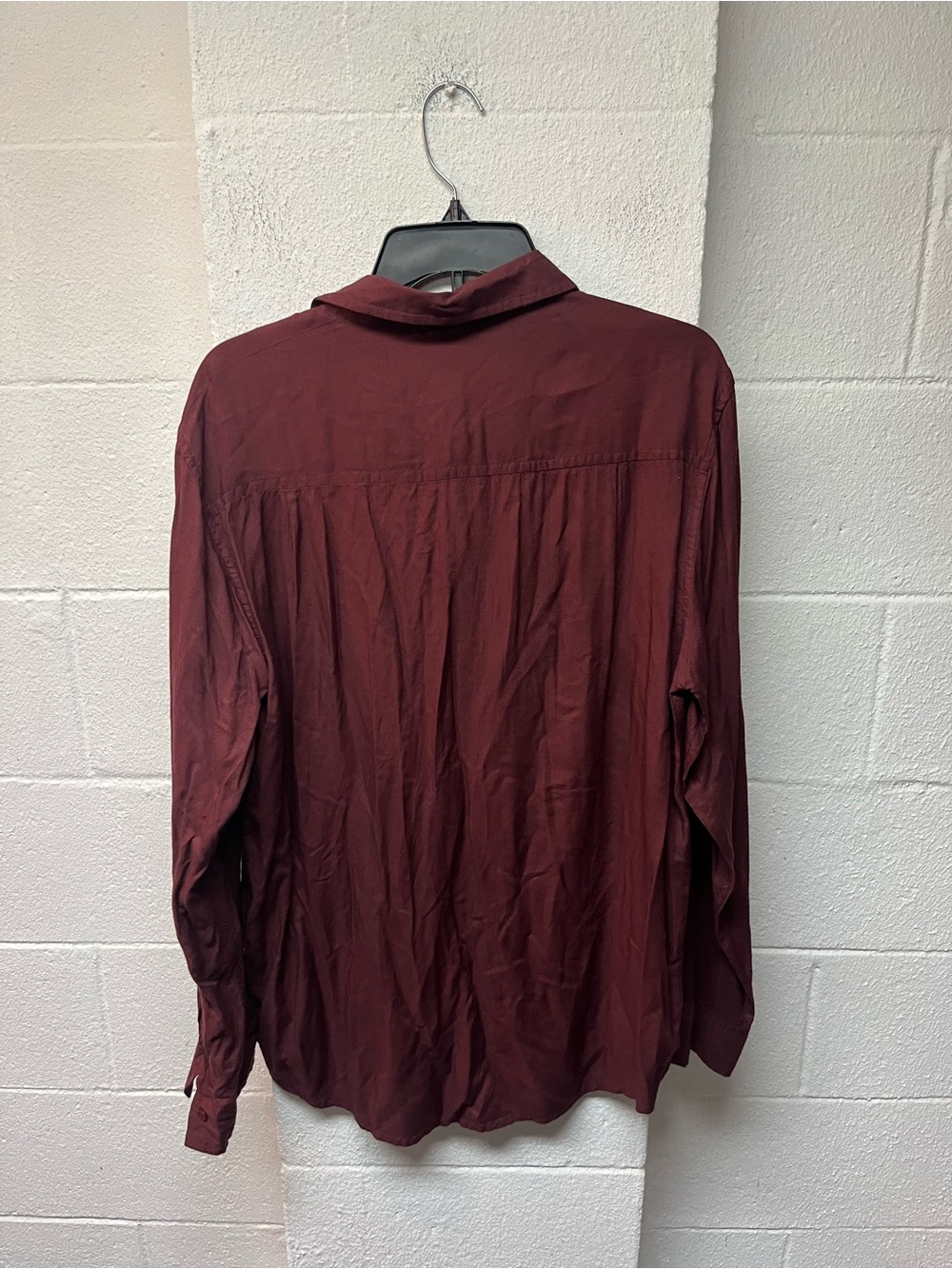 PacSun Men's Deep Burgundy Button-Down Shirt - Picture 4 of 4